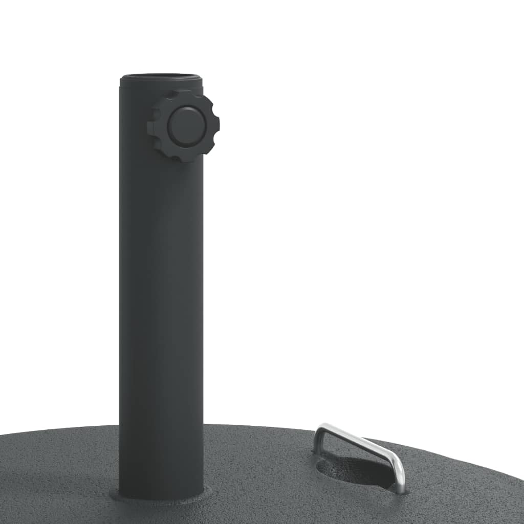 vidaXL Base de Parasol avec poignées pour mâts Ø38 / 48 mm 25 kg Rond, Base de Parasol, Pied de Parasol de terrasse, Porte-Parasol, Support de Parasol