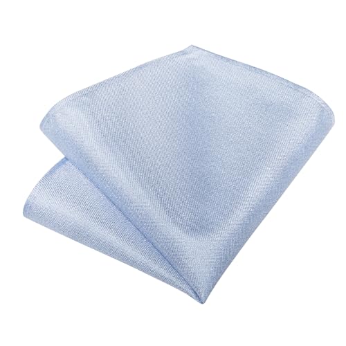 Image of DiBanGu Mens Solid Color Tie and Pocket Square Set Woven Silk Plain Necktie & Handkerchief for Men Wedding Party Formal