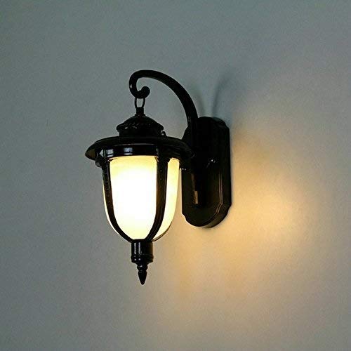 Lampe murale de style européen rétro noir Victoria pour un mur d'extérieur prestigieux