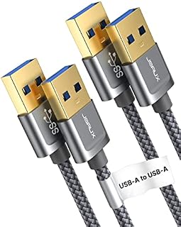 JSAUX USB 3.0 A Male to Male cable, [2-pack/1M+2M] 5Gbps SuperSpeed Data Transfer Cable Gold Plated Compatible for External Hard Drive, Blu-ray, Printer,Camera,DVD, etc-Grey