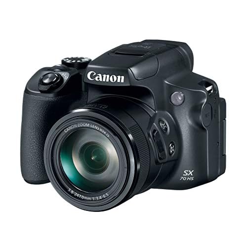 Canon Powershot SX70 20.3MP Digital Camera 65x Optical Zoom Lens 4K Video 3-inch LCD Tilt Screen (Black)