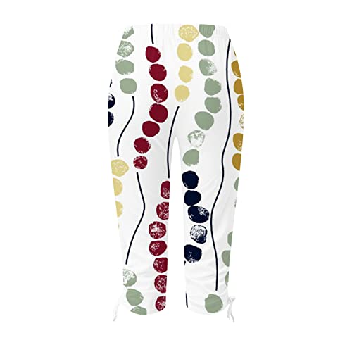 Summer Capri Pants For Women Beach Vacation Flower Print Leggings High Waist Lightweight Soft Comfy Yoga Leggings #TOP3