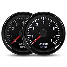 RPM Tachometer 2-1/16" 52mm Automotive Tachometer for Car 8000 RPM Tach Gauge Interior 2" Tach Gauge for 2-8 Cylinder Gas Powered Engines