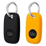 Silicone Case for Tile Pro 2022 with Keychain, 2 Pack Anti-Scratch Protective Cover with Carabiner (Black/Orange)