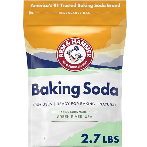 ARM & HAMMER Baking Soda Made in USA, Ideal for Baking, Pure & Natural, 2.7lb Bag