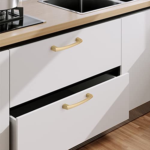 Image of 10 Pack 3 Inch Brushed Gold Cabinet Pulls - Kitchen Cabinet Handles and Drawer Pulls
