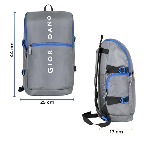 Image of Giordano Unisex 20L Large Durable Polyester 15.6-inch Laptop Backpack | Padded Bag with Multiple Pockets & Trolley Sleeve | Perfect for Travel, Work & College