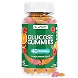 YUM-V'S Glucose Gummies – Fast Acting Glucose Gummy – Great Tasting – Gluten Free, Vegan, Non-GMO – Orange & Berry Natural Flavor – 60 Chewable Gummies for Adults & Kids