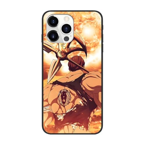 Soft Full Body Protective Black Shockproof TPU Matte Cover Phone Case for Apple iPhone 16 Pro Max,Anime Role Japan Escanor TSDS(03)