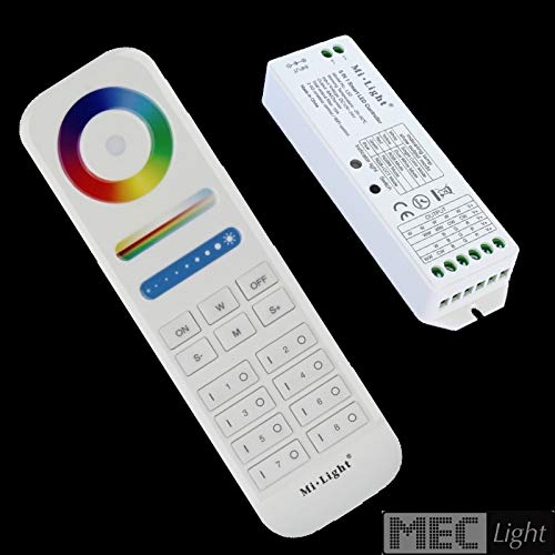 RGB+ CCT - Juego de control por radio LED con mando a distancia de 8 zonas (2,4 GHz, mando a distancia, 12-24 V)