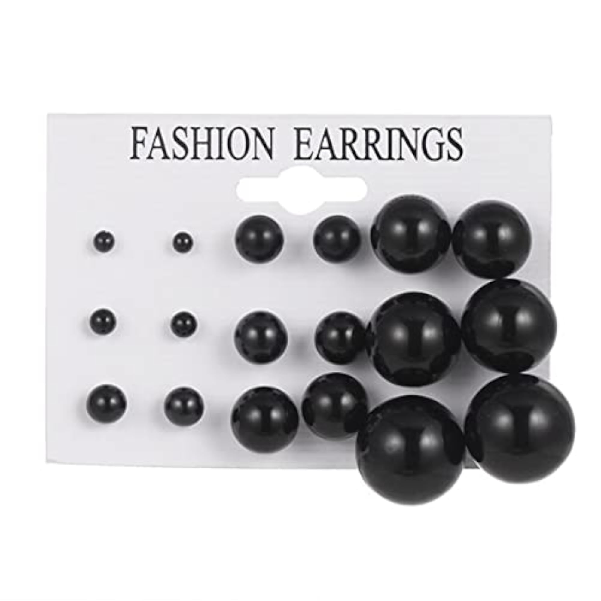 Set of 9 Silver Stud Earrings
