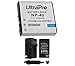 NP-40 High-Capacity Replacement Battery with Rapid Travel Charger for Select Casio Digital Cameras. UltraPro Bundle Includes: Camera Cleaning Kit, Screen Protector, Mini Travel Tripod
