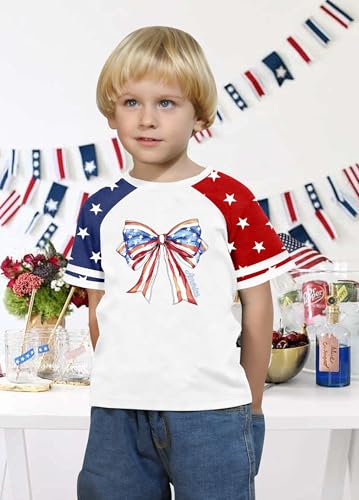 Girls 4th of July USA Shirt American Flag Patriotic T-Shirt Independence Day Outfit for Kids 5-14Years3