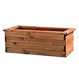 Hortico 82cm Wooden Planter for Garden | Decking Planter | Fully Assembled Large Trough | Rectangular Outdoor Plant Pot H31.5 L82 W41 cm, 105.9L, Made in the UK
