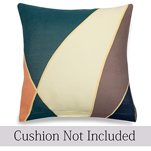 Image of HOKIPO Polyester Blend Stretchable Cushion Cover 16x16, Pack of 4 (AR-4098-D14*4), (40 x 40cm),Multicolor