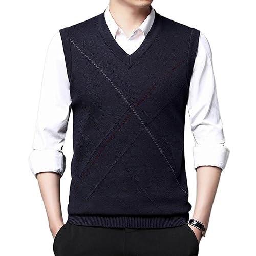 Chaleco clásico sin mangas con cuello en V de ropa de hombre moderna