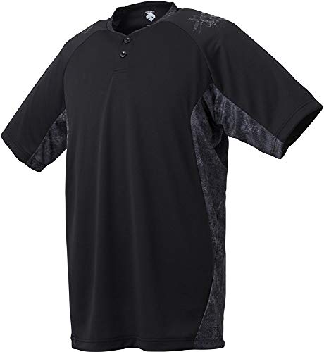 Descente DBMNJA51 Baseball Shirt, Short Sleeve, Baseball Shirt, BK L