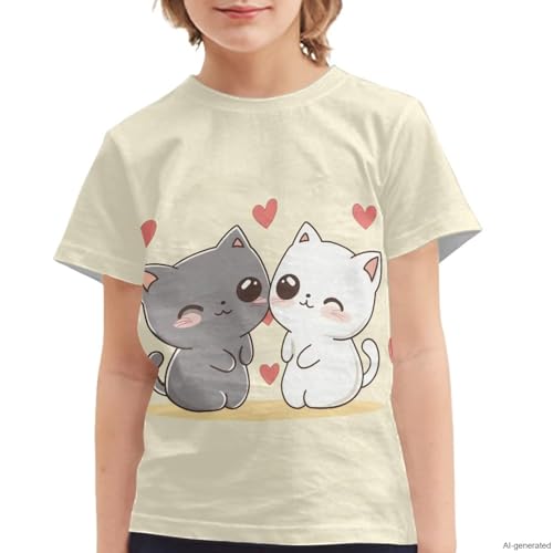 Image of WELLFLYHOM Kids Tshirts Girls Boys Short Sleeve Crewneck Tees Shirts Casual Sport Pullover Tops Size 3-16 Years