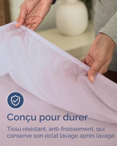 Drap housse 160x200 cm bonnet 40 cm pour matelas extra profond - 7