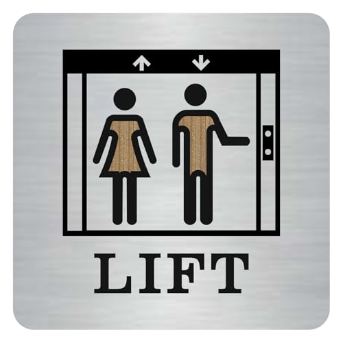 Image of LIFT Sign, 6x6 Inch, Durable Steel, Self-Adhesive
