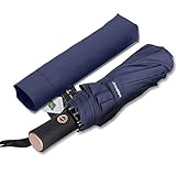 Bodyguard 折り畳み傘 ワンタッチ自動開閉傘 頑丈な10本骨 Teflon撥水加工210T最高級のファブリック 高強度グラスファイバー 耐強風 晴雨兼用 軽量 シンプル 118cm 収納ケース付き 日本国内品質保証 (ブルー)