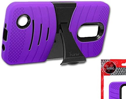 Miniatura 2 de T MAN Funda protectora híbrida de doble capa para LG K20 Plus, LG LV5, K10 (2017) (púrpura)