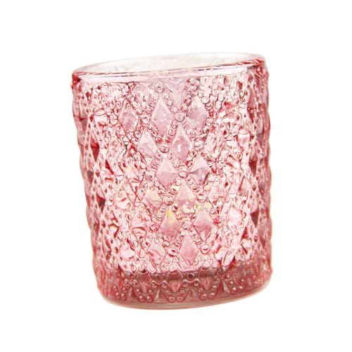 12pcs Embossed Glass Candle Holder Dining Table Ornament Embossed Candle Cup Embossed Candlestick Delicate Candlestick Home Decor Banquet Candleholder Candlelight Dinner Supply