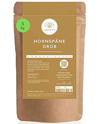 Hornspäne 3 Kg I Grob I 100% BIO Naturdünger I Organischer Dünger für Rasen, Balkon & Gartenpflanzen I Pflanzendünger für kräftige Pflanzen Cover