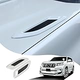 適用ランドクルーザープラド 150 2010-2023 エンジンカバー吸気口、リーフプレート装飾 For Land Cruiser Prado 150 2022 2021 2020 2019 2018 2017 2016 2015 2014 2013 2012 2011 外観アップグレード改造部品 (パールホワイト)