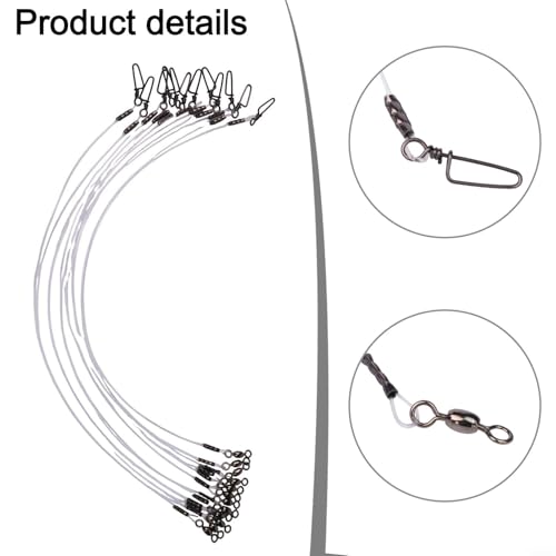 Pack de 12 líderes transparentes de fluorocarbono para pesca miniatura 7