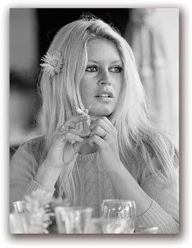 Painting & Calligraphy - Brigitte Bardot French Fashion Poster Canvas Art Prints, Black and White Model Photo Vintage Picture Art Painting Wall Decor (PH6894 13x18 cm No Frame)