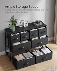 SONGMICS Wide Dresser for Bedroom, 8 Fabric Drawers with Steel Frame — photo 4 of 6