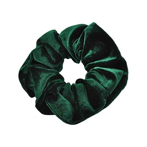 Mytoptrendz® Luxurious Premium Plain Smooth Velvet Scrunchie Hair Ties Ponytail Bands (Dark Green) Cover