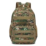 Mochila De Nylon Camuflada — EspaçOsa E Robusta, Ideal Para A Escola, O Trabalho E O Acampamento(Verde Militar)