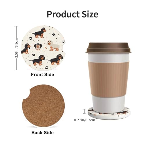 2pcs Portavasos de Cerámica con Diseño Perritos para Auto miniatura 3