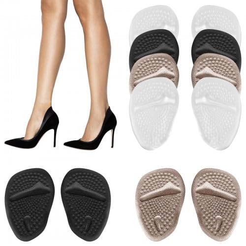 6 Pares Almohadillas Metatarsales para Mujer, Almohadillas para el Antepié, Plantillas para Tacones Altos, Almohadillas Adhesivas para Pies, Plantillas Gel Mujer para Zapatos de Tacon (B)