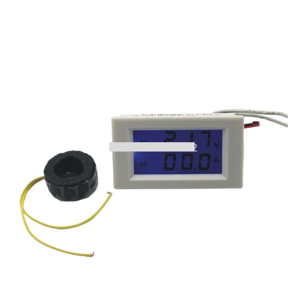 Dual LCD display Voltage and current meter blue backlight panel voltmeter ammeter range AC 200-450V 0-99.9A white Circuit Breaker