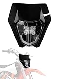 JFG RACING Dirt Bike Headlight LED,Universal Motorcycle Head Light Assembly Kit for Most Dirt Pit Bike Enduro Supermoto CR CRF XR YZ YZF XC XCF KX 125 150 250 300 350 450 -Black