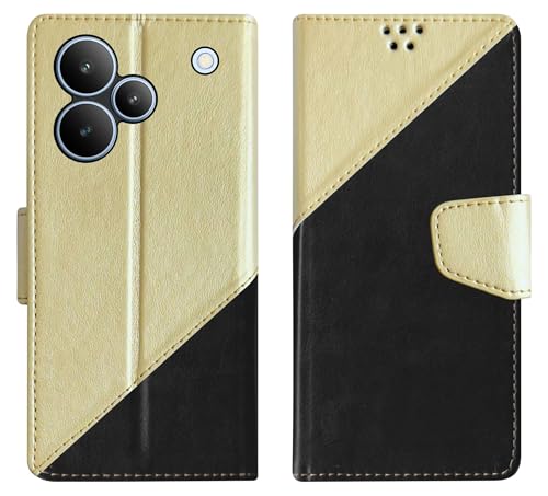 SBMS Flip Cover for Realme P4 Pro 5G (6.8-inch) Back Cover Case with Magnatic Closure | Inbuilt Stand | Card & Money Pocket (MultiBlack)