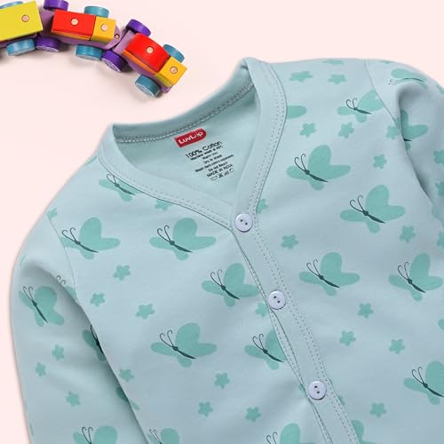 Image of LuvLap Baby Boys & Girls Full Sleeve100% Cotton Jhabla & Pyjama Sets Pack of 2