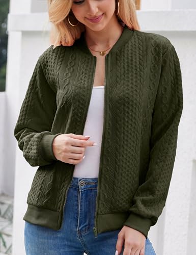 Image of Larmliss Women's Zip Up Cardigan Sweater Hoodies Long Sleeve Jacket Crewneck Casual Outerwear Spring Fall Trendy Coat Outfits