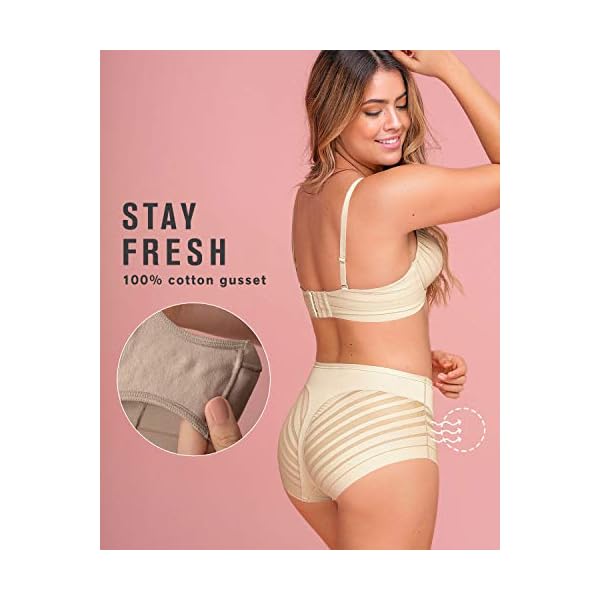 Leonisa-everyday-tummy-control-thong-for-women-Butt-lifter-effect-underwear Leonisa Women's No Show Invisible Comfy Tummy Control Classic Panty,Nude,X-Large,X-Large,Nude