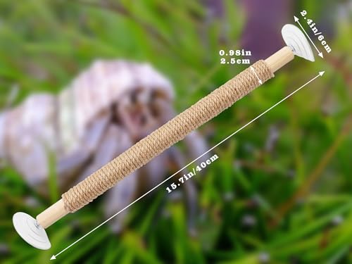 Image of Hermit Crab Climbing Toys, Wooden Hermit Crab Bridge with 2 Suction Cups, Hermit Crab Supplies, Cage Habitat Accessories for Hermit Crab