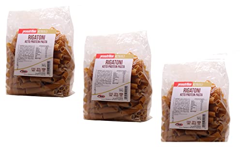 Pronutrition Pasta Keto Proteica Rigatoni 250G - Pasta Proteica Chetogenica, A Basso Contenuto Di Carboidrati E Ad Alto Tenore Proteico (Box Da 3 Pezz