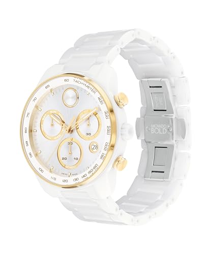 Movado Bold Verso Men's Sport Watch - Swiss Quartz Chronograph Movement, Ceramic Link Bracelet - 5 ATM Water Resistance - Luxury Fashion Timepiece for Him - 44mm2