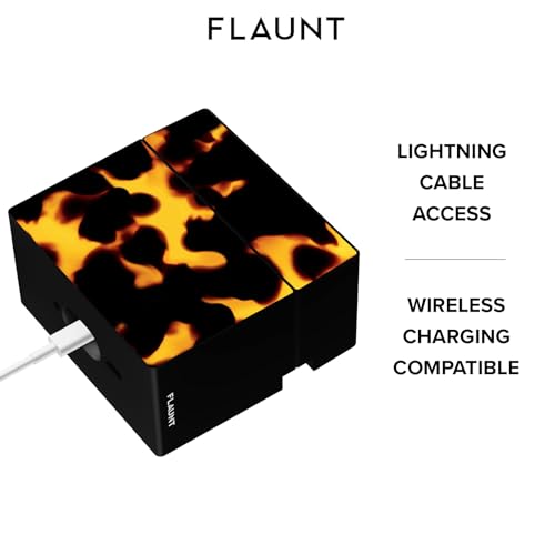 Flaunt Official Square AirPods 4 Case with Gold Ring - Compatible with AirPods 4th Generation - Wireless Charging - Lightweight & Shockproof (Tortoise Print) by FLAUNT - Image 5