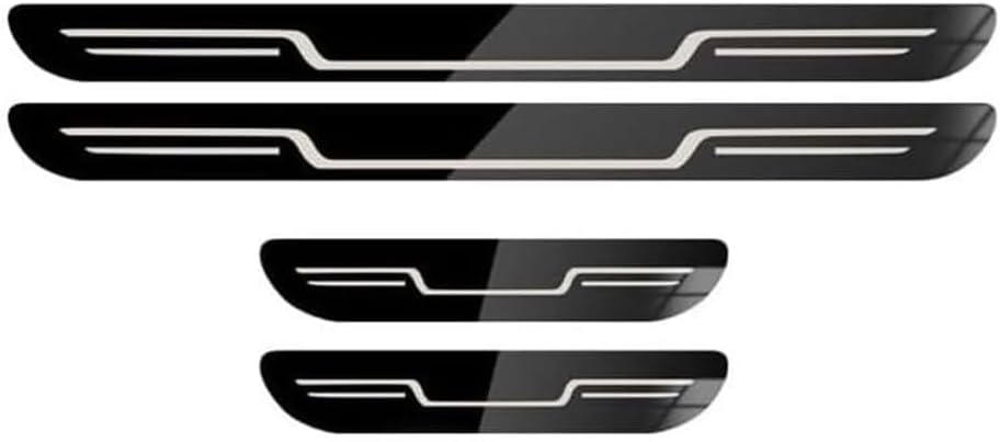 4PCS Car Door Sill Protector for VW R Line Rline Polo Golf GTI Passat, Door Entry Guard Stainless Steel Edge Scuff Plate Welcome Pedal Cover Threshold Protection,B/Black Titanium Mirror