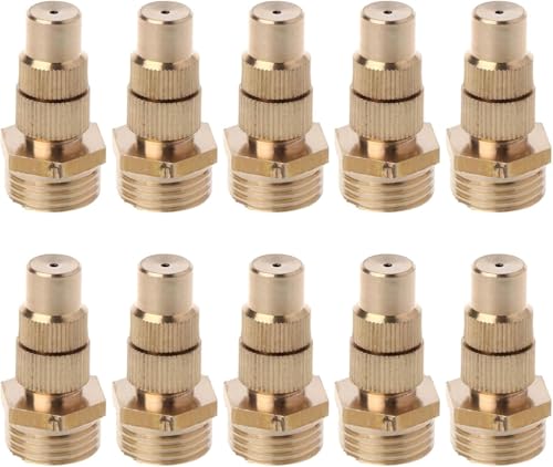 QIXIAMO 1/2' Adjustable Spray Misting Nozzles Brass Spray Head Agricultural Irrigation Atomizer Tool...