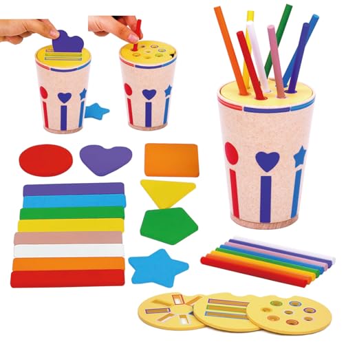 Dr. MUYA® Juguetes Montessori 1 2 3 Años, Juego de Clasificación, Juegos Niños 2 Años, Juguetes Educativos, Juguete de Madera, Montessori 3 Años, Regalo Niño Niña 1-3 Años