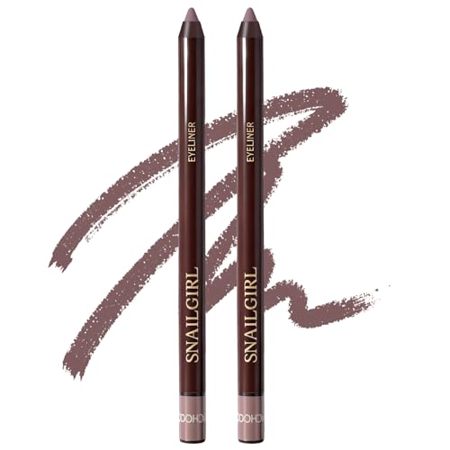 Image of Plum 2PCS Gel Eyeliner Pencil, Waterproof Smudge-proof Long Lasting Plum Eye Liner, High-Pigmented Smooth Creamy Formula for Mature Women, Eyes Makeup Pen with Sharpener